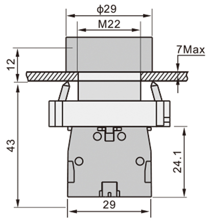 ΜΠΟΥΤΟΝ ΧΩΝΕΥΤΟ Φ22 1NO ΜΕ ΕΝΔΕΙΞΗ ΒΕΛΟΣ ΜΑΥΡΟ EA3351 KND - Εικόνα 3