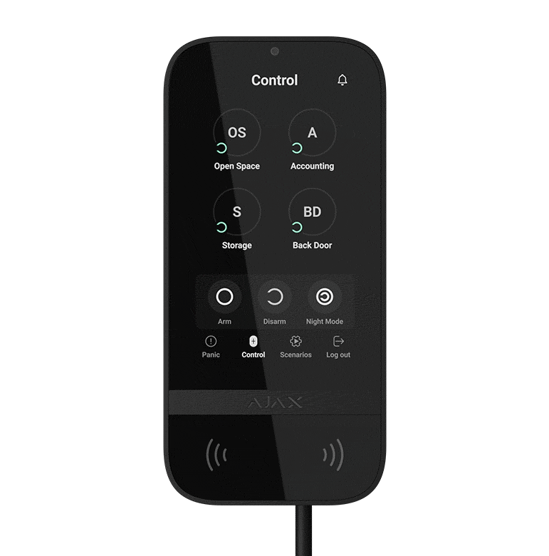 AJAX - KEYPAD TOUCHSCREEN BLACK FIBRA