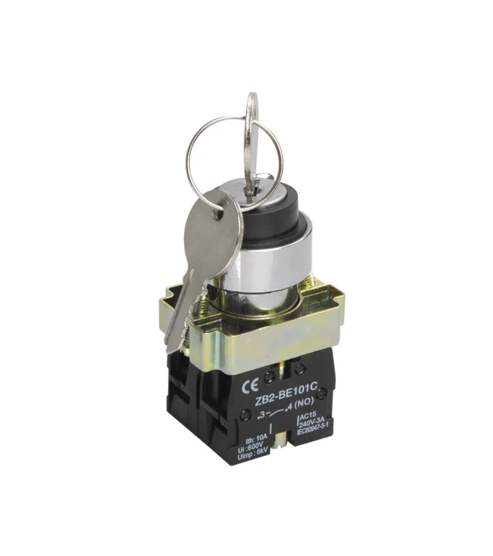 ΔΙΑΚΟΠΤΗΣ Φ22 1-0-2 2NO ΜΕ ΚΛΕΙΔΙ ΚΑΙ ΕΠΑΝΑΦΟΡΑ ΜΑΥΡΟΣ BG53 XND