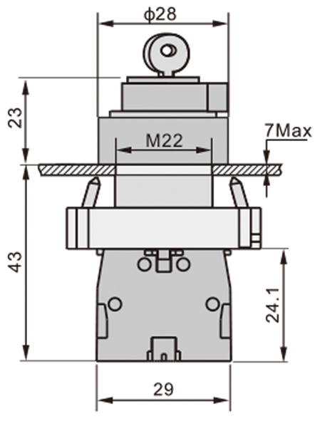 ΔΙΑΚΟΠΤΗΣ Φ22 1-0-2 2NO ΜΕ ΚΛΕΙΔΙ ΚΑΙ ΕΠΑΝΑΦΟΡΑ ΜΑΥΡΟΣ BG53 XND - 3