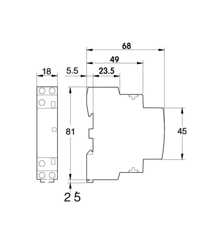 RELAY ΦΟΡΤΙΟΥ ΡΑΓΑΣ 2P 2NO 25A 230VAC EPC1 MAXGE - Εικόνα 3