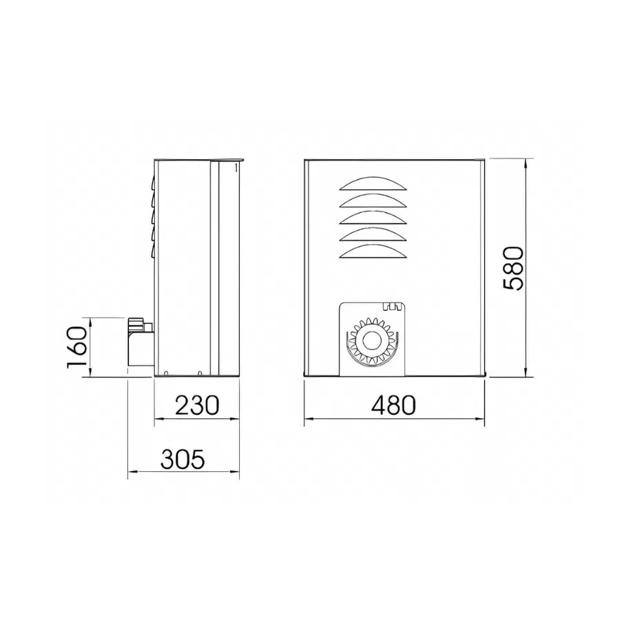 Nice TUB 4000 (σκέτο) - Τριφασικός Μηχανισμός 400V για συρόμενες αυλόπορτες βάρους έως 4000 κιλά - Εικόνα 4
