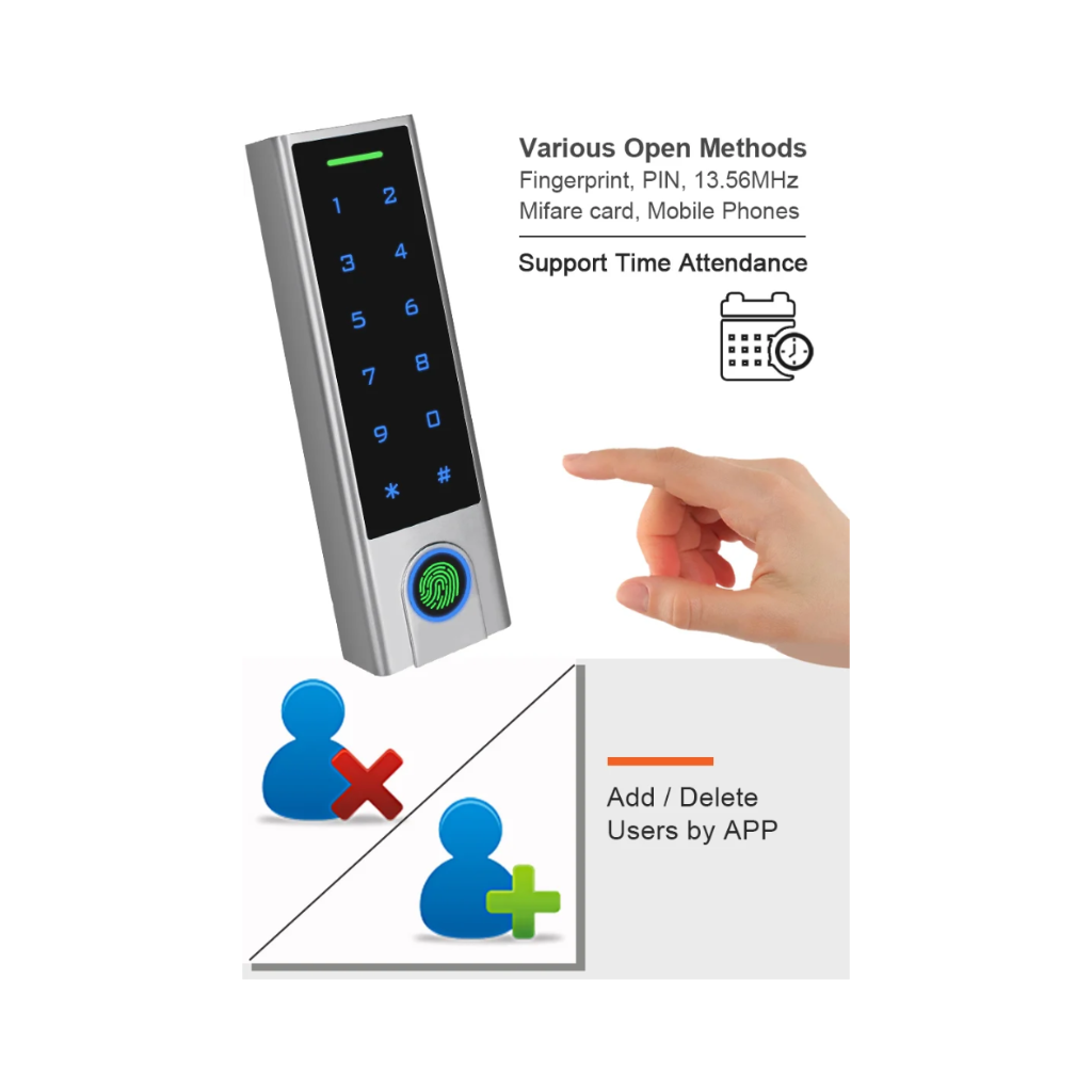 ROTOR 210E TUYA Αυτόνομος Ελεγκτής Πρόσβασης RFID, Fingerprint & Κωδικό - Εικόνα 5