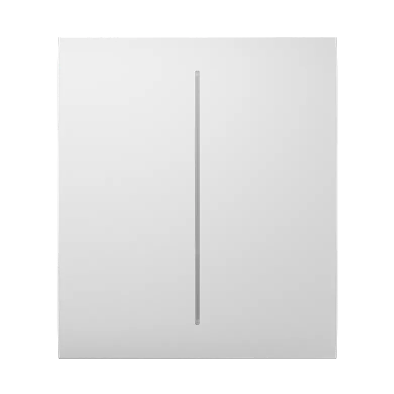 AJAX - CENTER BUTTON (2-GANG) WHITE Κεντρική πρόσοψη για πλαίσιο (Frame) 3, 4 ή 5 θέσεων ασύρματου διπλού διακόπτη ελέγχου φωτισμού, σε λευκό χρώμα - Κύρια εικόνα προϊόντος