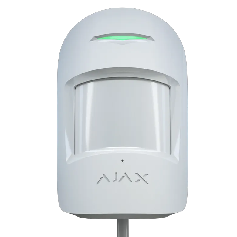 AJAX - COMBIPROTECT FIBRA WHITE Ενσύρματος ανιχνευτής κίνησης FIBRA, PIR, Glass Break & Pet Friendly (20kg) σε λευκό χρώμα
