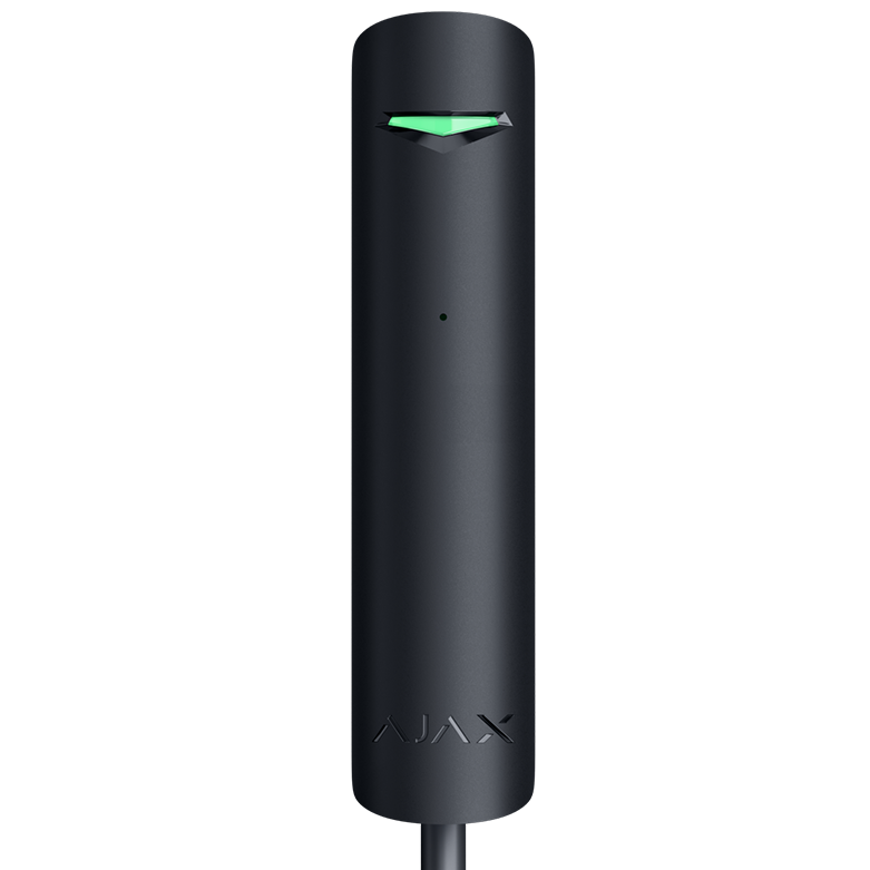 AJAX - GLASS PROTECT FIBRA BLACK Ενσύρματος ανιχνευτής θραύσης κρυστάλλων FIBRA, σε μαύρο χρώμα - Κύρια εικόνα προϊόντος