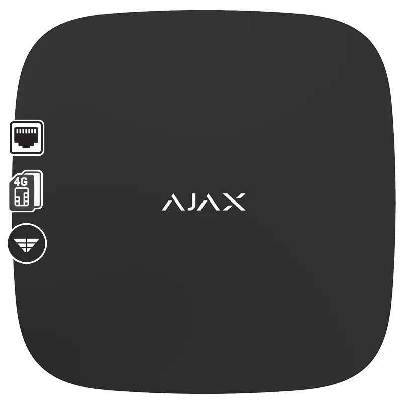 AJAX - HUB 2 (4G) BLACK Ασύρματη κεντρική μονάδα με διασύνδεση GSM/GPRS (Dual Micro SIM 2G/3G/LTE) και Ethernet - Εικόνα 2 από 3