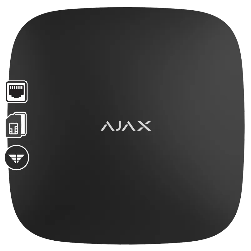AJAX - HUB 2 BLACK Ασύρματη κεντρική μονάδα με GSM/GPRS (Dual Micro SIM 2G) και Ethernet , σε μαύρο χρώμα - Εικόνα 2 από 3