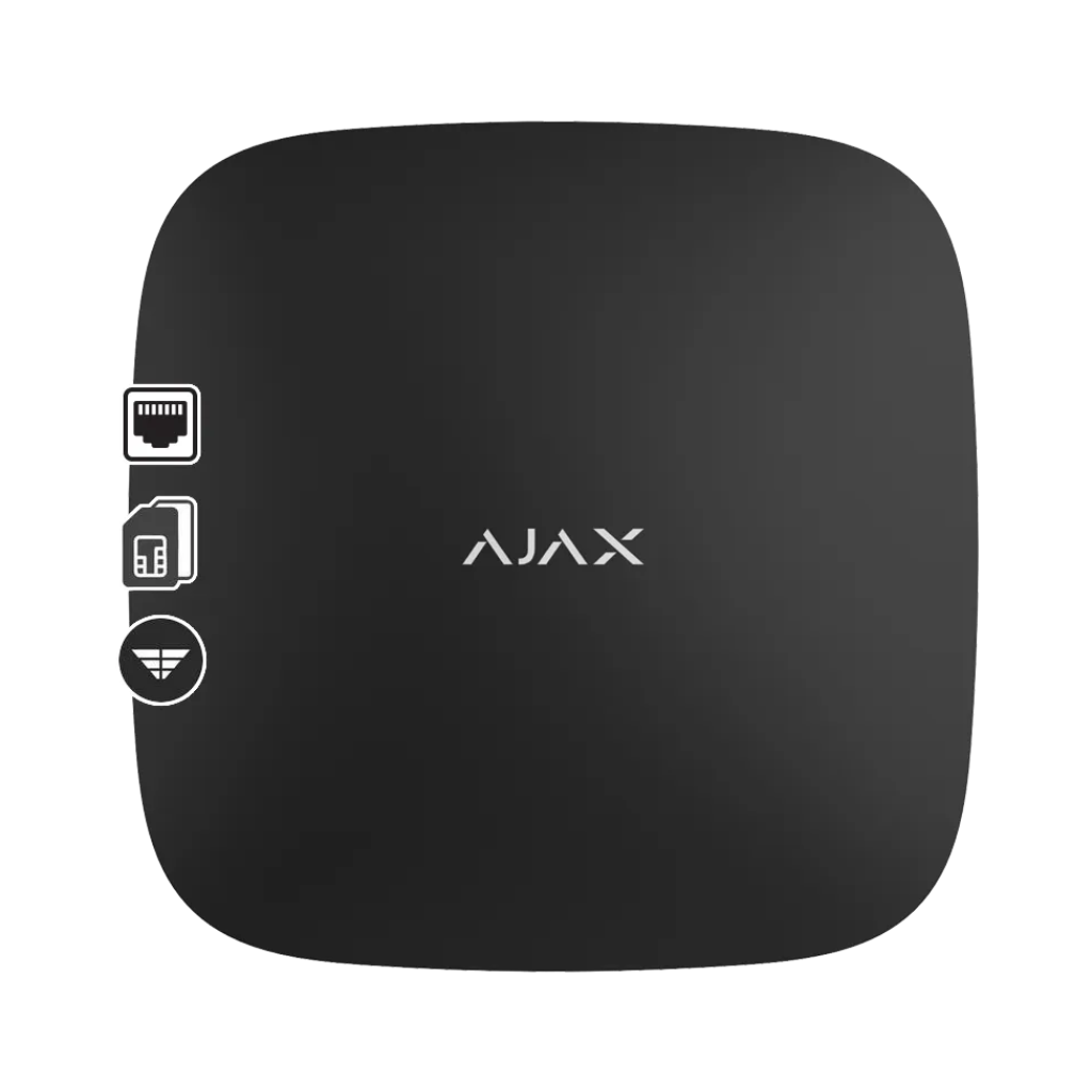 AJAX - HUB 2 BLACK Ασύρματη κεντρική μονάδα με GSM/GPRS (Dual Micro SIM 2G) και Ethernet , σε μαύρο χρώμα