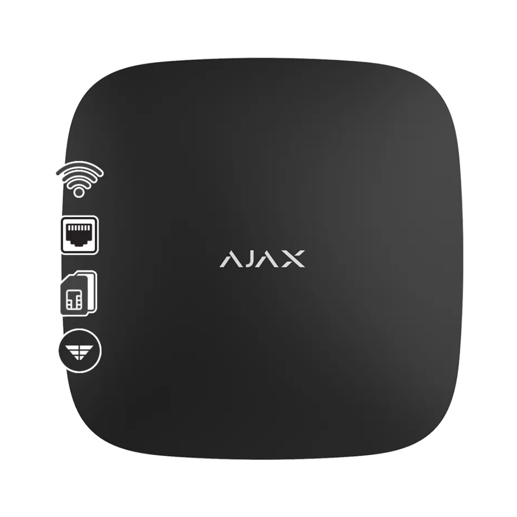 AJAX - HUB 2 PLUS BLACK Ασύρματη κεντρική μονάδα με Dual Μicro SIM (2G/3G/LTE), Ethernet και Wifi σε μαύρο χρώμα - Κύρια εικόνα προϊόντος