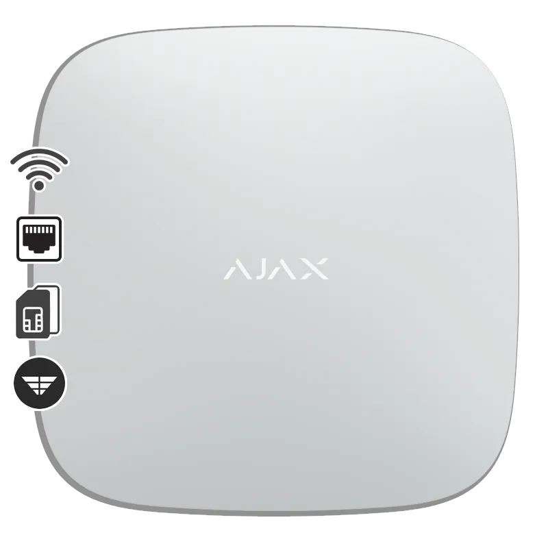 AJAX - HUB 2 PLUS WHITE Ασύρματη κεντρική μονάδα με Dual Micro SIM (2G/3G/LTE), Ethernet και Wifi σε λευκό χρώμα - Εικόνα 2 από 3