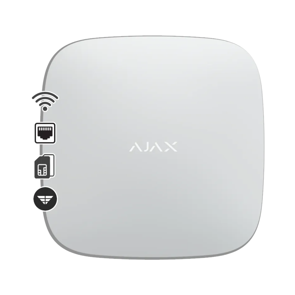 AJAX - HUB 2 PLUS WHITE Ασύρματη κεντρική μονάδα με Dual Micro SIM (2G/3G/LTE), Ethernet και Wifi σε λευκό χρώμα