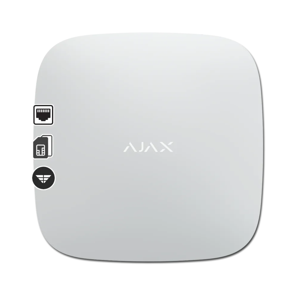 AJAX - HUB 2 WHITE Ασύρματη κεντρική μονάδα με GSM/GPRS (Dual Micro SIM 2G) και Ethernet , σε λευκό χρώμα