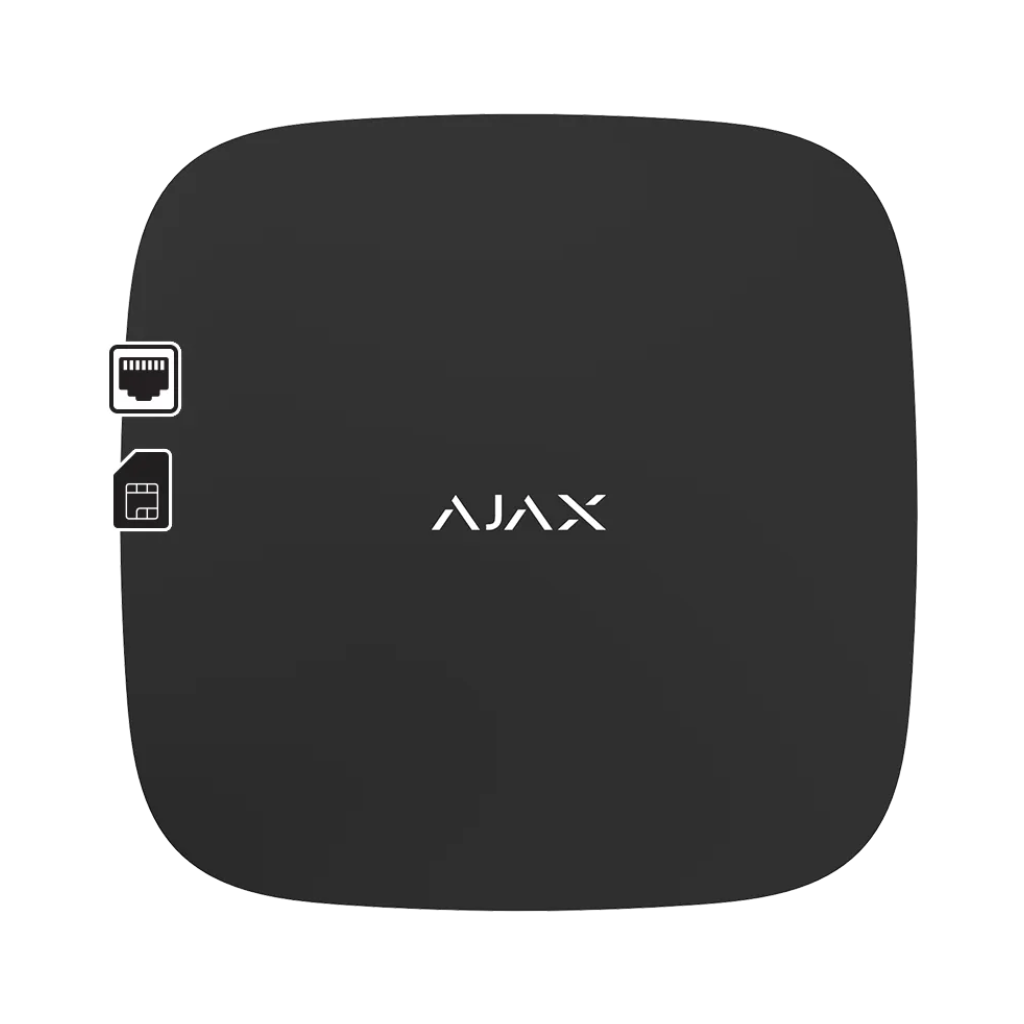 AJAX - HUB BLACK Ασύρματη κεντρική μονάδα GSM/GPRS και Ethernet , σε μαύρο χρώμα - Κύρια εικόνα προϊόντος