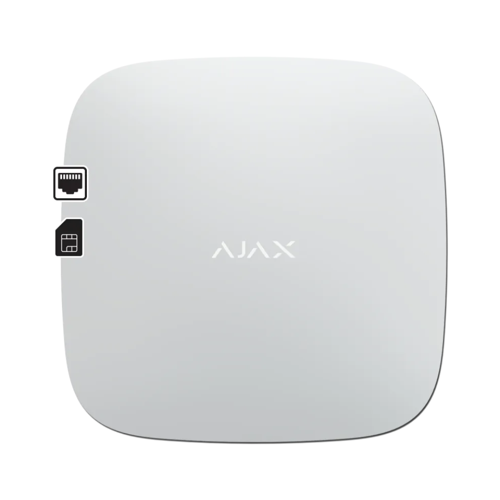 AJAX - HUB WHITE Ασύρματη κεντρική μονάδα GSM/GPRS και Ethernet , σε λευκό χρώμα