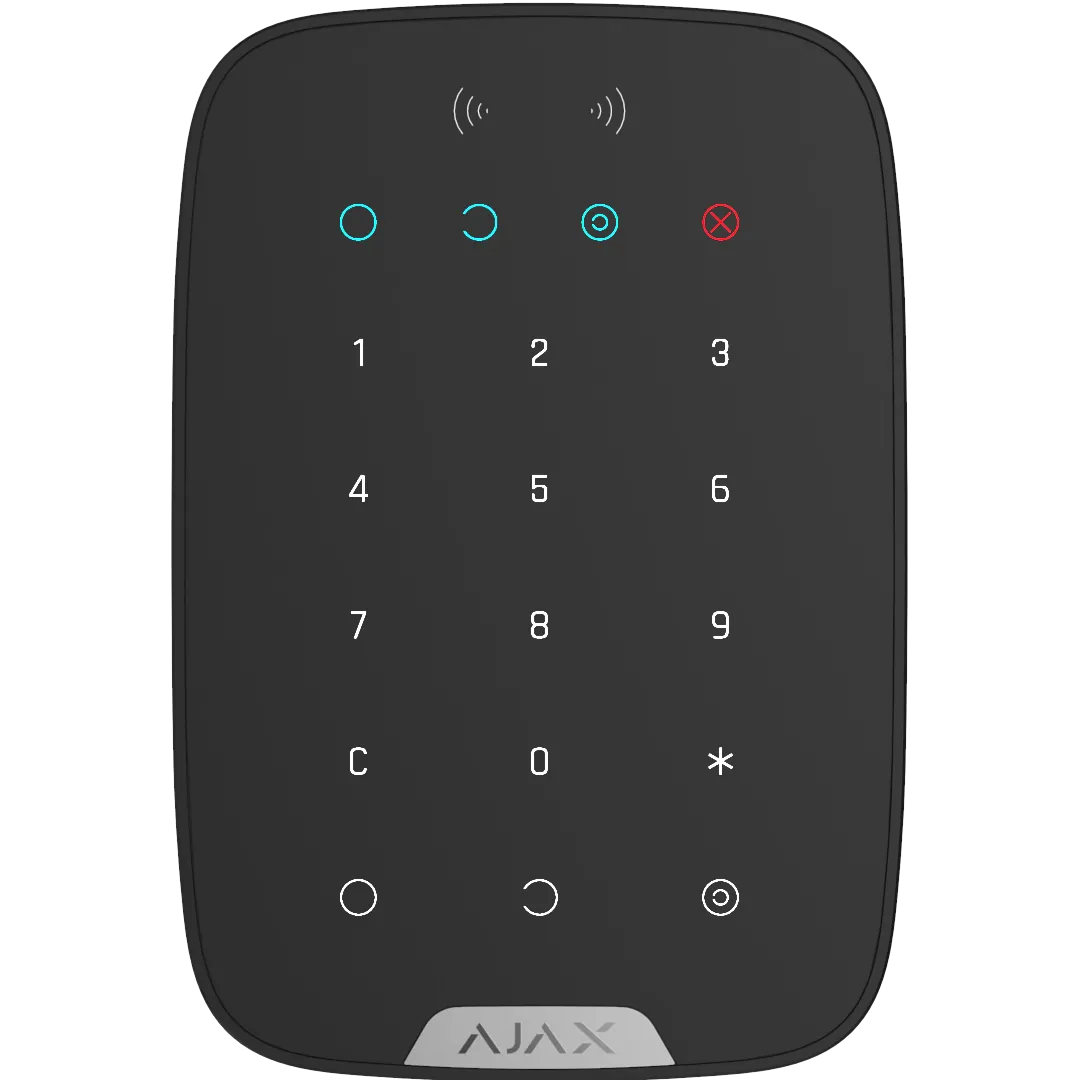 AJAX - KEYPAD PLUS BLACK Ασύρματο πληκτρολόγιο αφής με ενσωματωμένο Proximity Reader, σε μαύρο χρώμα - Κύρια εικόνα προϊόντος