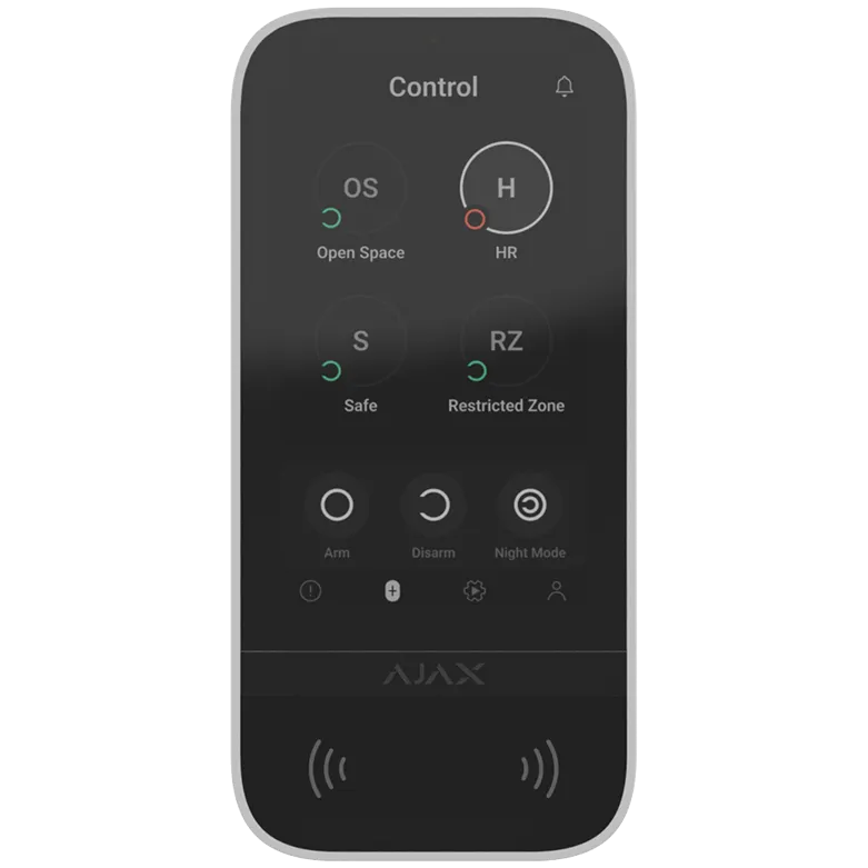 AJAX - KEYPAD TOUCHSCREEN WHITE Ασύρματο πληκτρολόγιο με οθόνη αφής 5'' (inch), σε λευκό χρώμα - Κύρια εικόνα προϊόντος