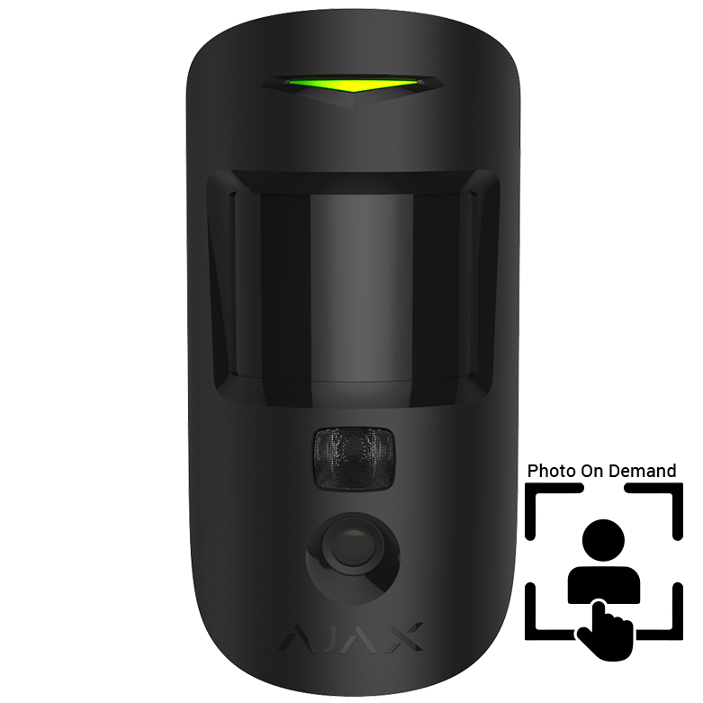 AJAX - MOTION CAM BLACK (PhOD) Ασύρματος ανιχνευτής κίνησης σε μαύρο χρώμα με ενσωματωμένη κάμερα για φωτογραφίες κατ' επιλογή - Κύρια εικόνα προϊόντος