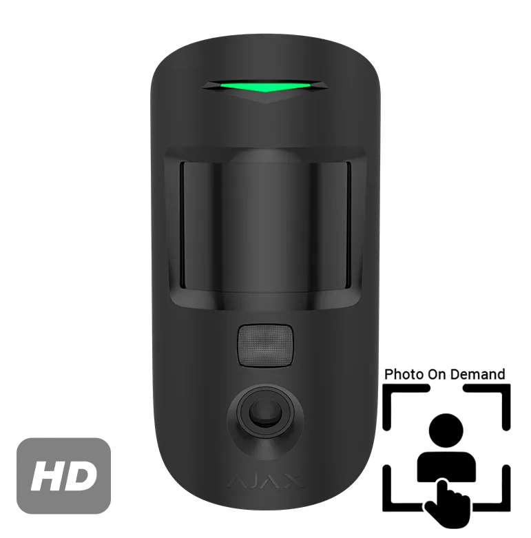 AJAX - MOTION CAM SUPERIOR HD (PhOD) BLACK Ασύρματος ανιχνευτής κίνησης SUPERIOR με ενσωματωμένη κάμερα για φωτογραφίες HD ανάλυσης, κατ' επιλογή (PhOD), σε μαύρο χρώμα