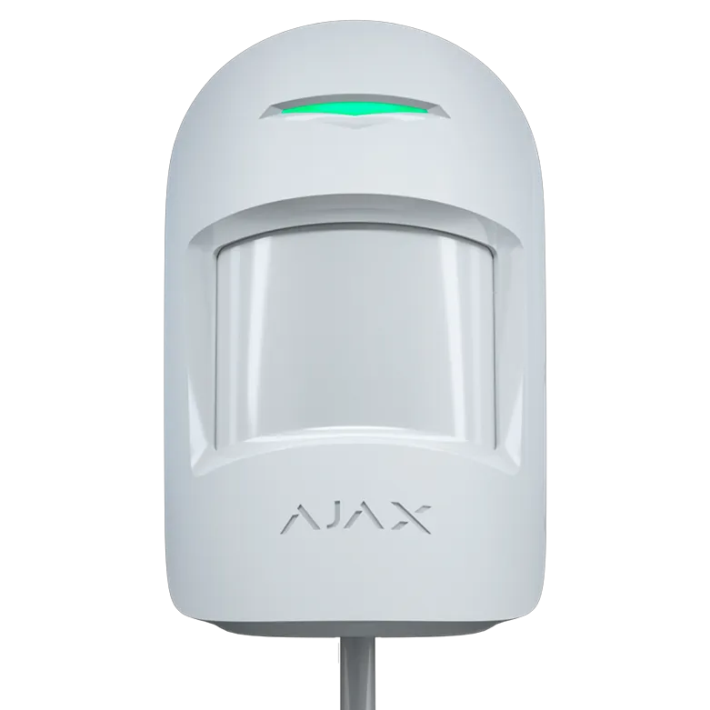 AJAX - MOTION PROTECT PLUS FIBRA WHITE Ενσύρματος ανιχνευτής FIBRA, PIR, Μicrowave &amp; Pet Friendly (20kg) σε λευκό χρώμα