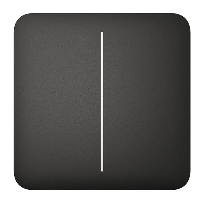 AJAX - SOLO BUTTON (2-GANG) BLACK Πρόσοψη δύο θέσεων για ασύρματο διακόπτη ελέγχου φωτισμού, σε μαύρο χρώμα - Κύρια εικόνα προϊόντος