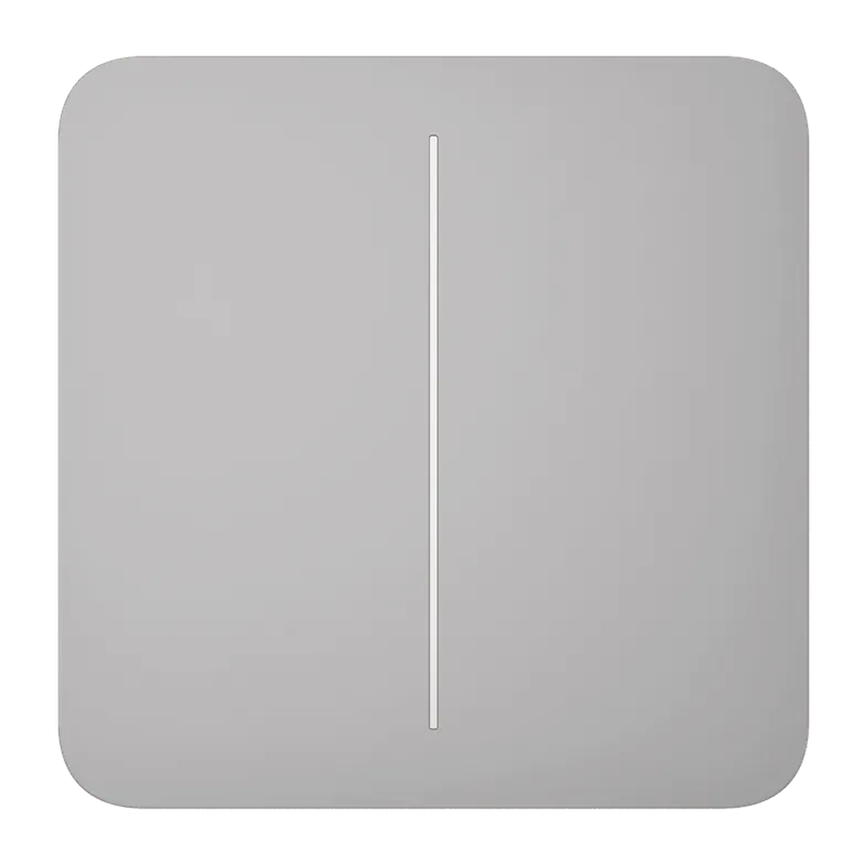 AJAX - SOLO BUTTON (2-GANG) FOG Πρόσοψη δύο θέσεων για ασύρματο διακόπτη ελέγχου φωτισμού, σε σταχτί χρώμα - Κύρια εικόνα προϊόντος