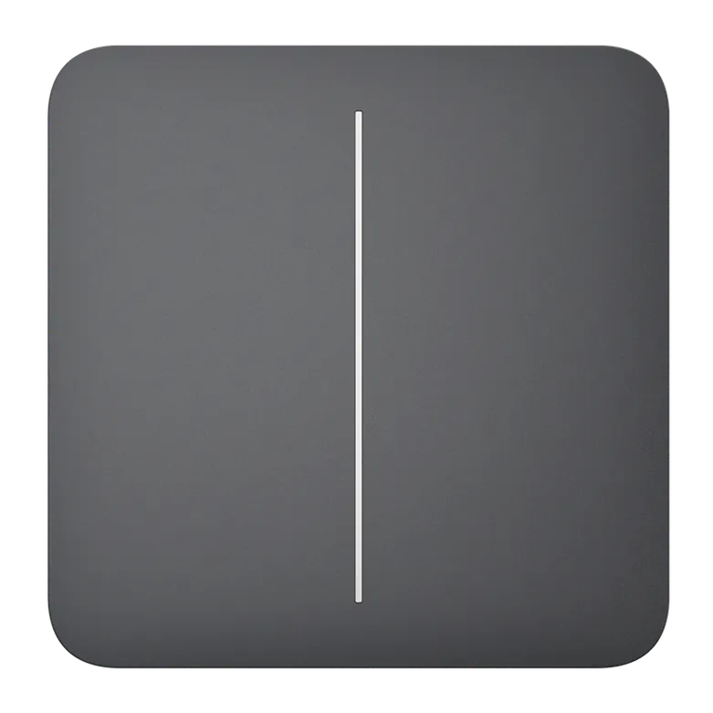 AJAX - SOLO BUTTON (2-GANG) GRAPHITE Πρόσοψη δύο θέσεων για ασύρματο διακόπτη ελέγχου φωτισμού, σε μολυβί χρώμα - Κύρια εικόνα προϊόντος