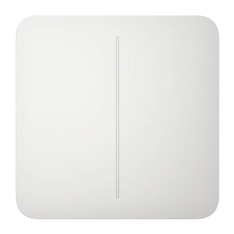 AJAX - SOLO BUTTON (2-GANG) WHITE Πρόσοψη δύο θέσεων για ασύρματο διακόπτη ελέγχου φωτισμού, σε λευκό χρώμα - Κύρια εικόνα προϊόντος