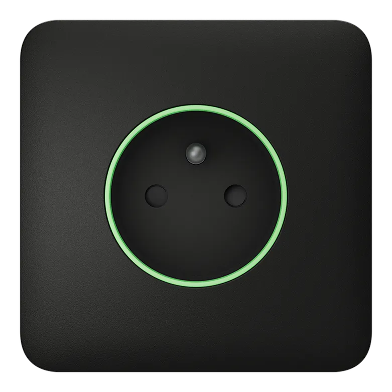 AJAX - SOLO COVER (SMART) [TYPE E] BLACK Πρόσοψη για ασύρματη έξυπνη πρίζα (Type E), σε μαύρο χρώμα - Κύρια εικόνα προϊόντος