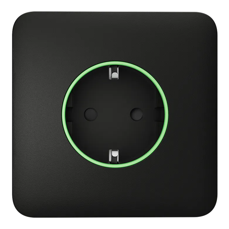 AJAX - SOLO COVER (SMART) [TYPE F] BLACK Πρόσοψηγια ασύρματη έξυπνη πρίζα (Type F), σε μαύρο χρώμα