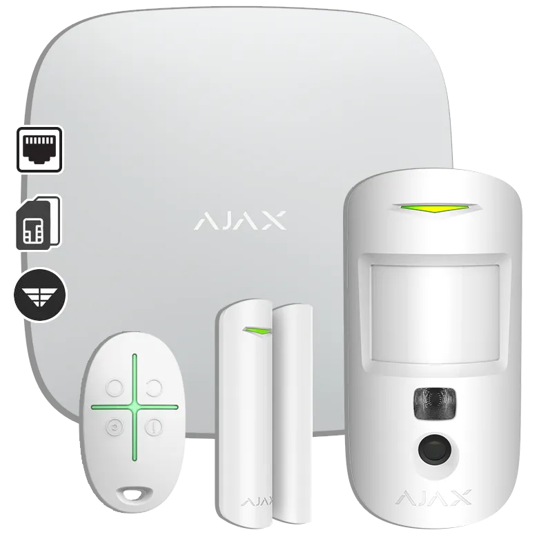 AJAX - STARTER KIT CAM WHITE Σετ κεντρικής μονάδας με ανιχνευτή με κάμερα