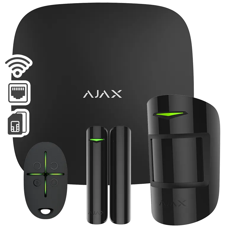 AJAX - STARTER KIT PLUS BLACK Σετ κεντρικής μονάδας IP, Wifi & Dual Sim σε μαύρο χρώμα