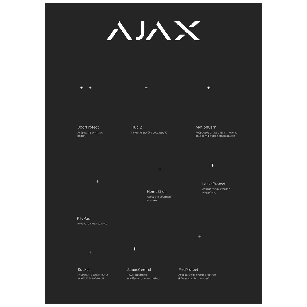 AJAX - WALL STAND GR Mεταλλικό πάνελ επίδειξης προϊόντων ΑJAX, με επιγραφές στην Ελληνική γλώσσα - Κύρια εικόνα προϊόντος