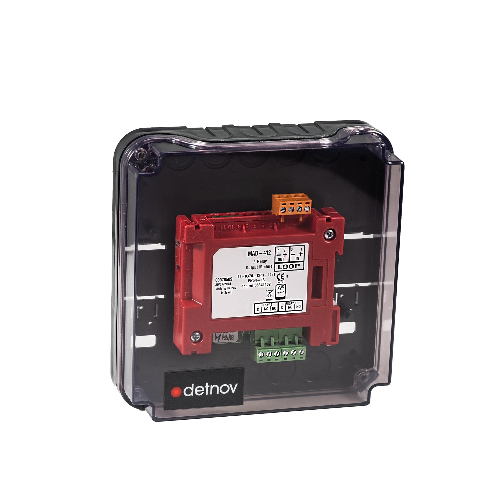 BOX-ONE Διάφανο Κουτί Για Εγκατάσταση Ενός Module Σειρά Mad-400 Detnov