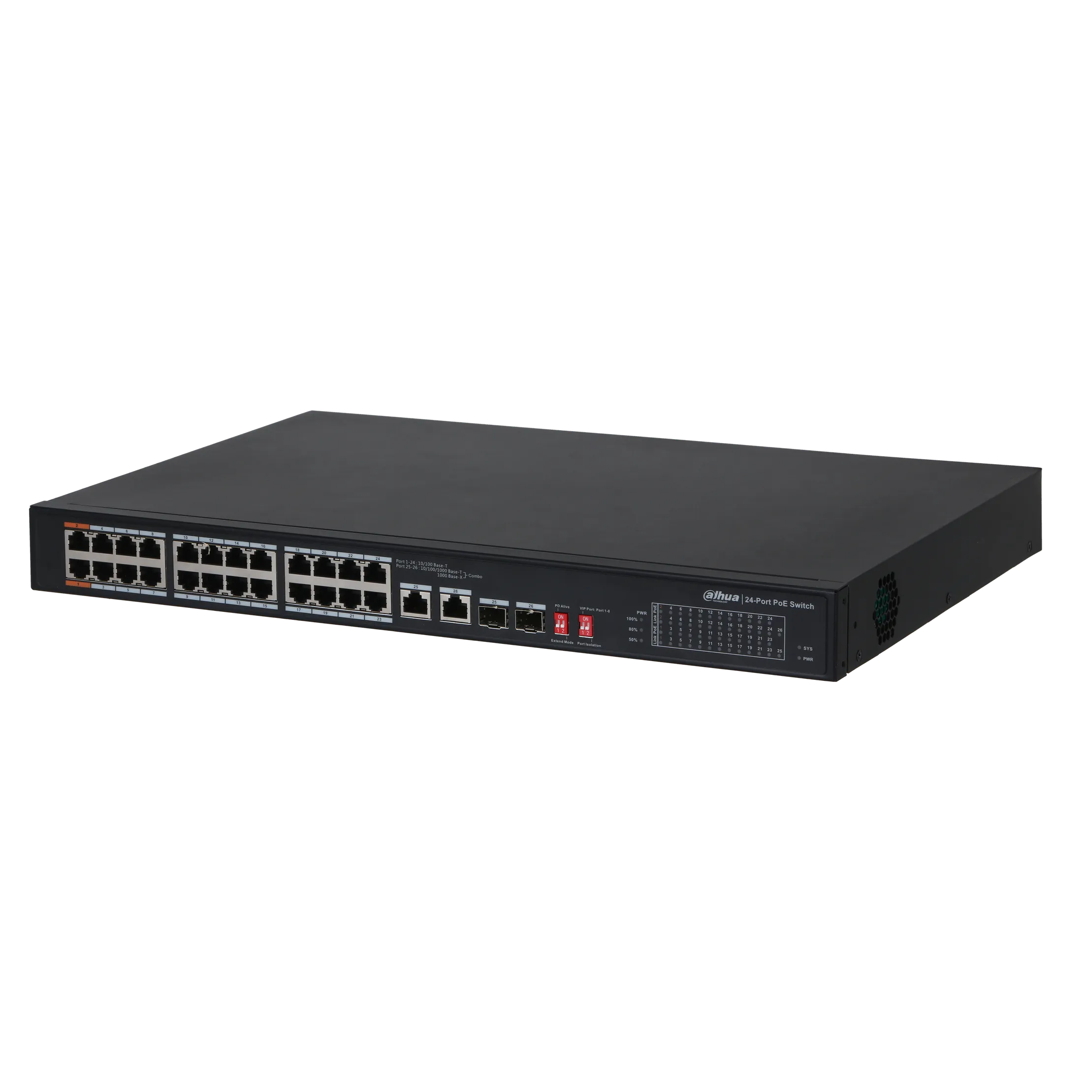 DAHUA - CS4226-24ET-240 Cloud Managed Switch με 24 θύρες PoE, 2 θύρες uplink 1000Mbps και 2 θύρες SFP. Τροφοδοσία 240W