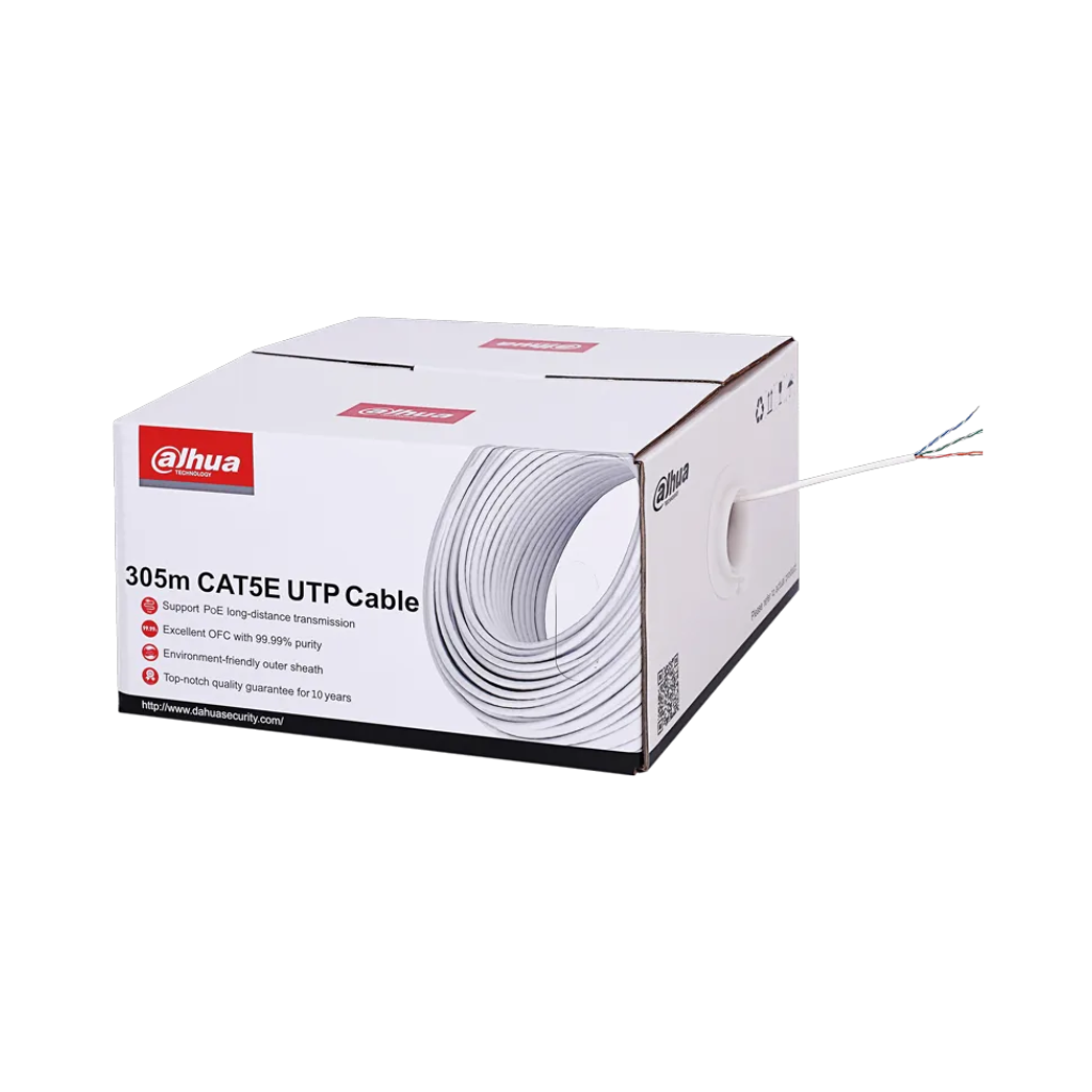 DAHUA - PFM920I-5EUN Καλώδιο UTP Cat 5E, 305 μέτρων, λευκού χρώματος. Χαλκός καθαρότητας 99.99%