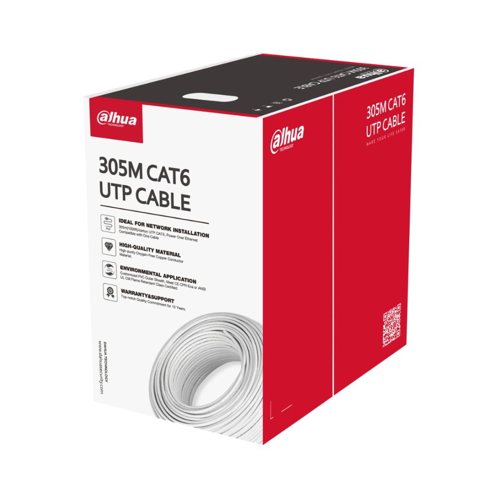 DAHUA - PFM920I-6UN-C Καλώδιο UTP Cat6 , 305 μέτρων, λευκού χρώματος