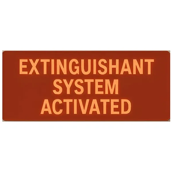 L-EXT SYS ACT Καρτέλα μηνύματος για την συσκευή DOA FJ/CPD. Μήνυμα: EXTINGUISHANT SYSTEM ACTIVATED - Κύρια εικόνα προϊόντος