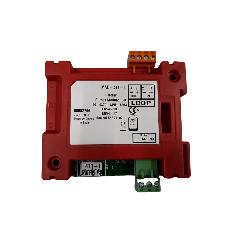 MAD-411-I Διευθυνσιοδοτούμενο Module Ελέγχου Με Έξοδο Relay, 1 Εξόδου C, No, Nc Με Ενσωματωμένο Isolator Detnov - Κύρια εικόνα προϊόντος