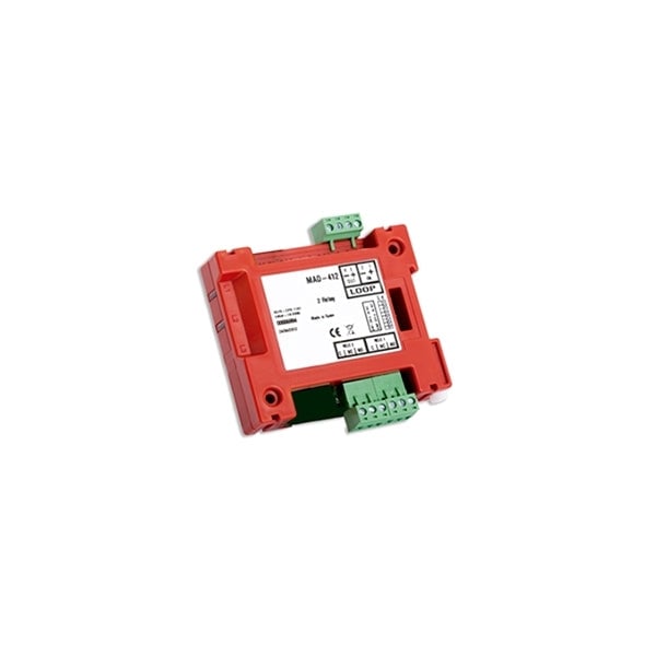 MAD-412-Ι Διευθυνσιοδοτούμενο Module Ελέγχου Δυο Εξόδων C, No, Nc Detnov Με Ενσωματωμένο Απομονωτή