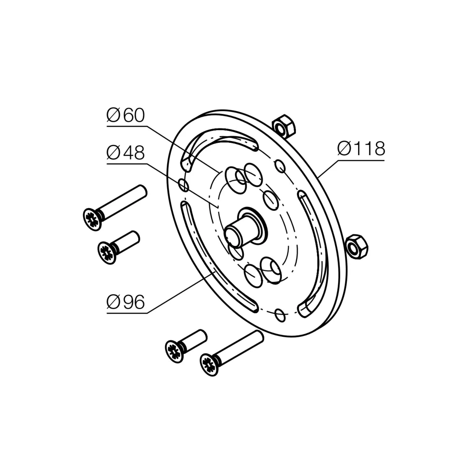 Nice 525.10019 - Βάση στήριξης για Nice μοτερ με μανιβέλα - Κύρια εικόνα προϊόντος