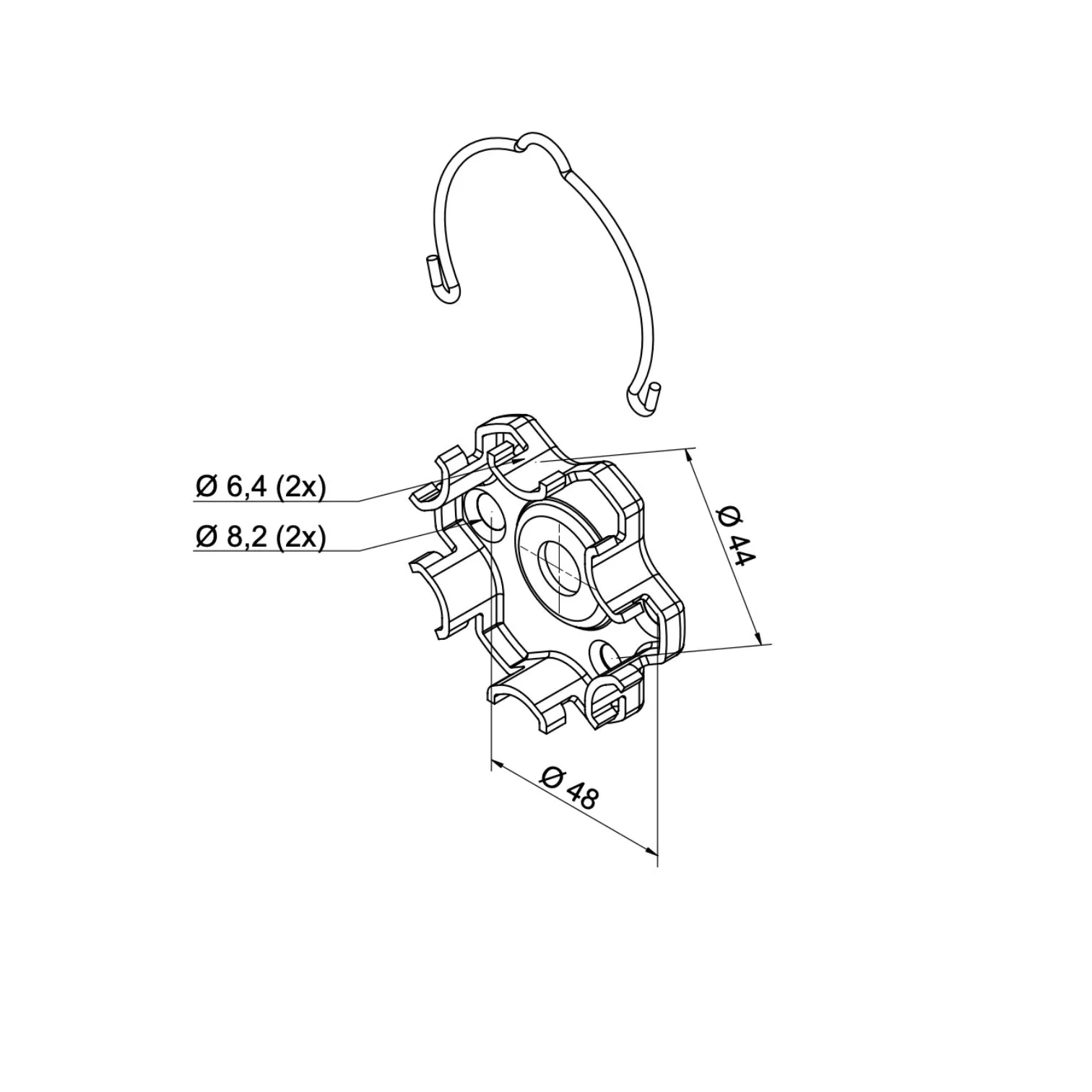 Nice 535.10096 - Συμπαγής στήριξη αλουμινίου με ελατήριο για Next - Κύρια εικόνα προϊόντος