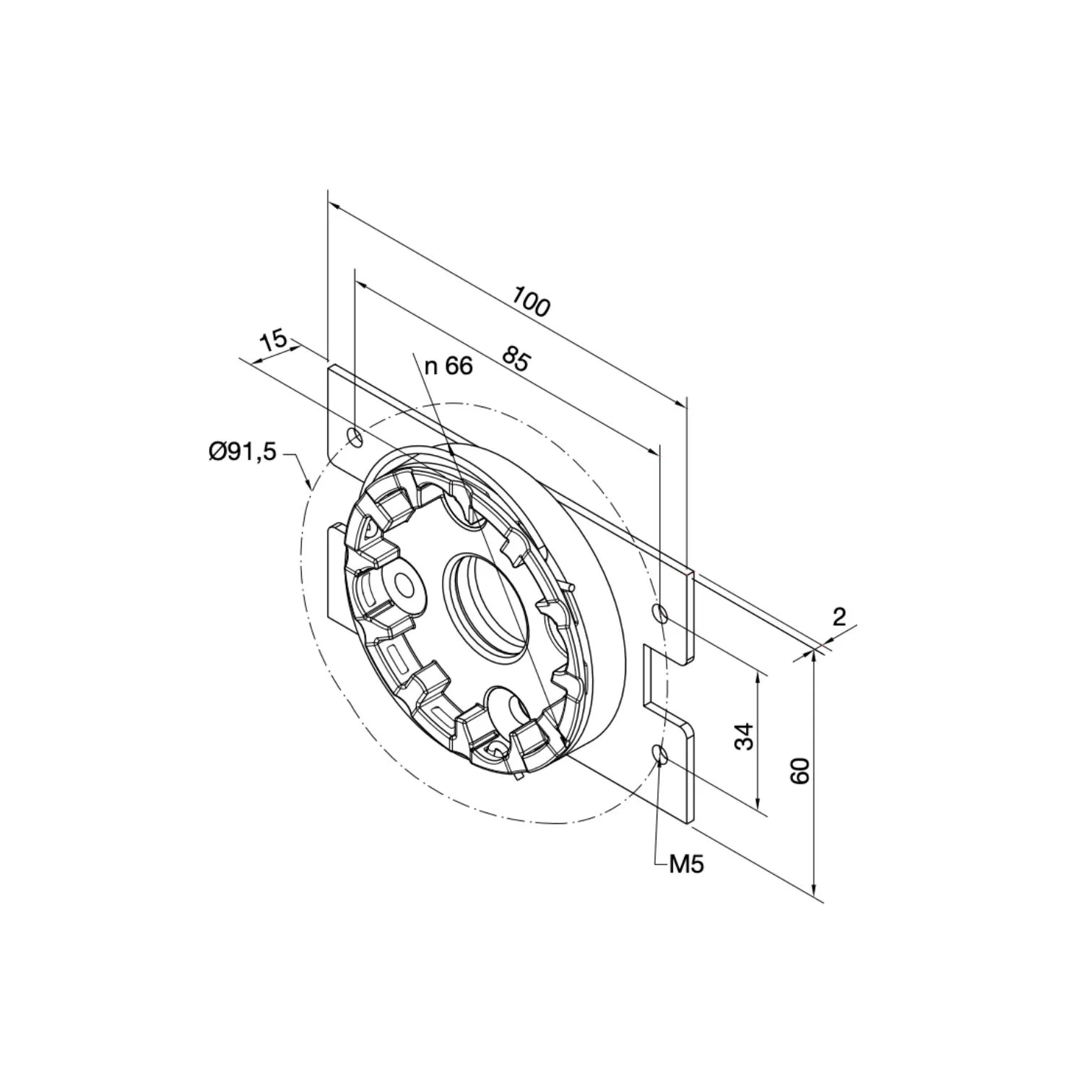 Nice 625.10017 - Βάση 100x60 για μοτερ M - Κύρια εικόνα προϊόντος