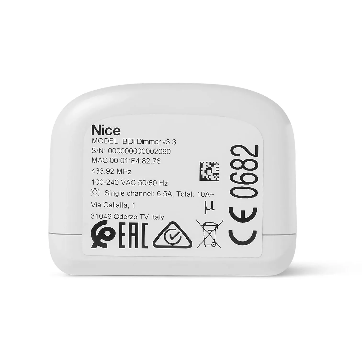 Nice BIDI DIMMER - Αμφίδρομος δέκτης ελέγχου έντασης ενός φωτός (με μέτρηση κατανάλωσης)