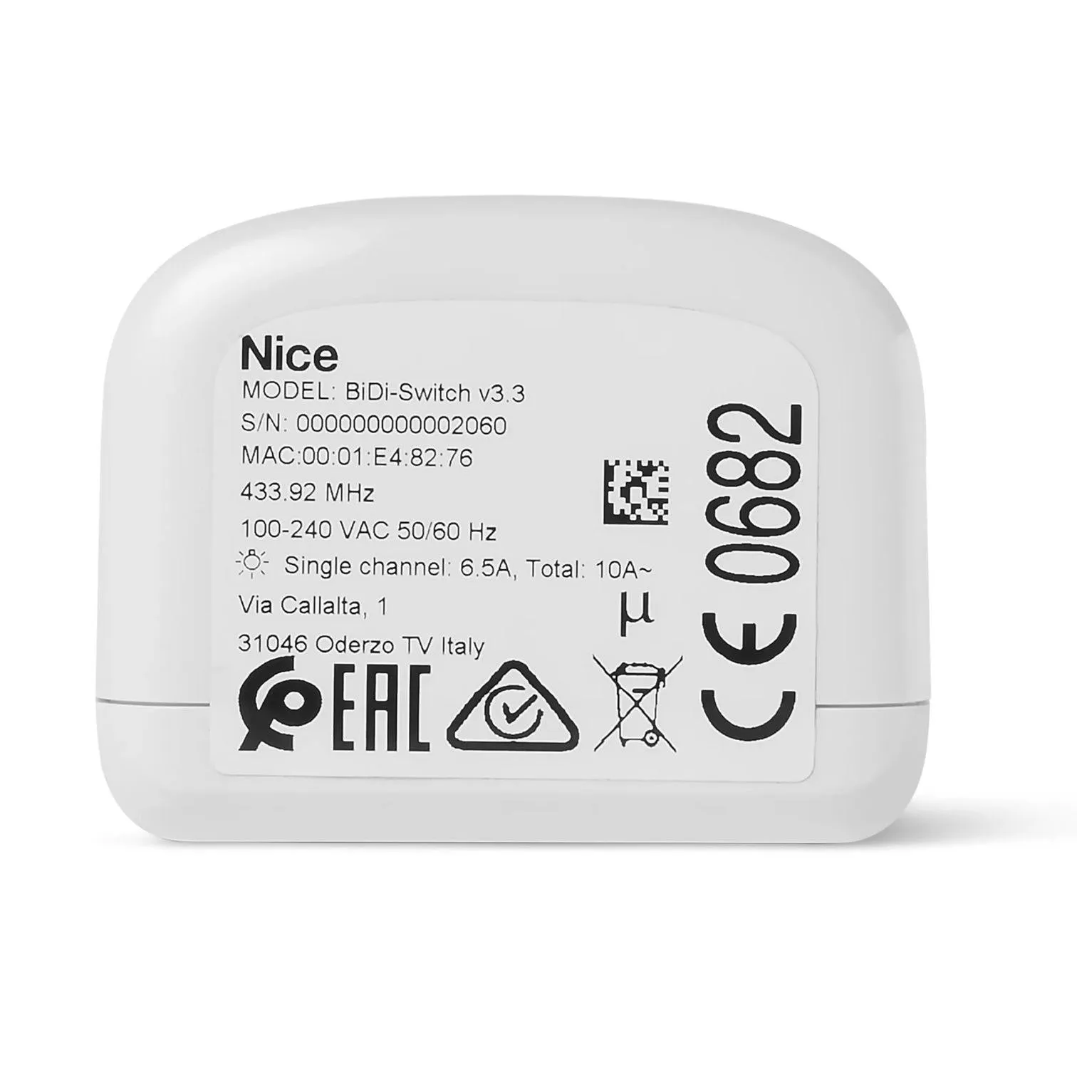 Nice BIDI SWITCH - Αμφίδρομος δέκτης διαχείρισης φωτών (με μέτρηση κατανάλωσης)