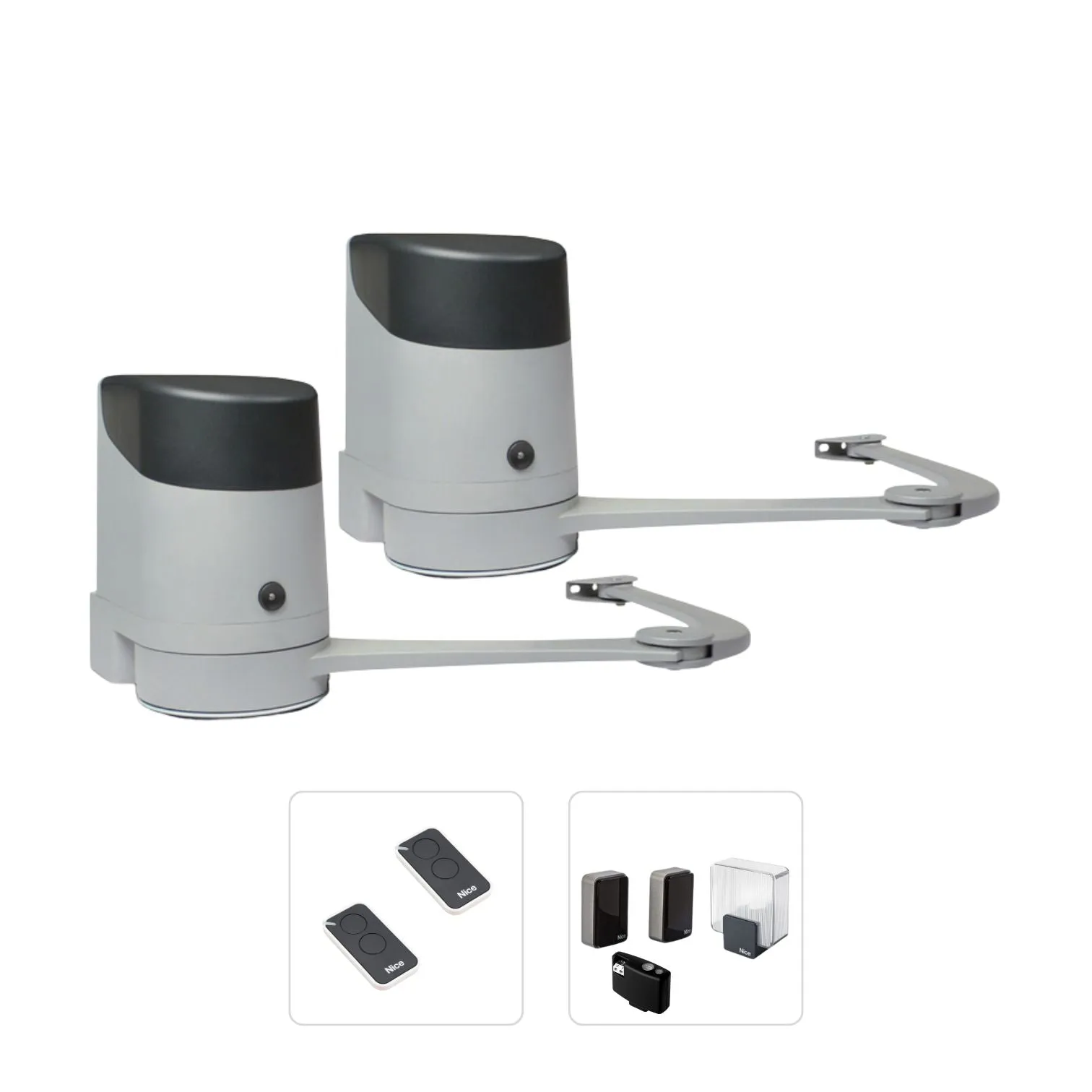 Nice HOPP (Premium Διπλό Kit) - Σετ μηχανισμών 24V για ανοιγόμενες αυλόπορτες έως 2,4 μέτρα και 250kg
