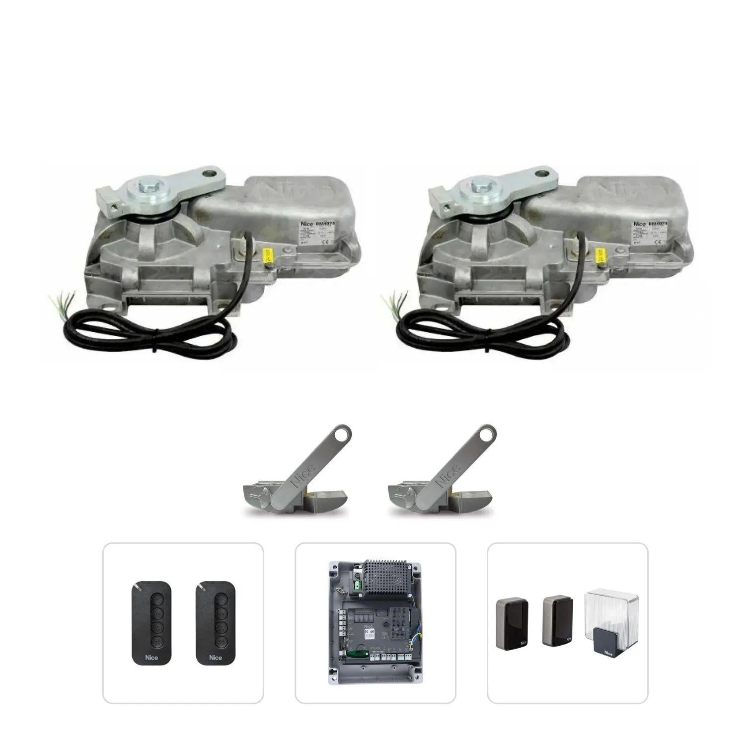 Nice MFAB3024BDKCE (Premium Διπλό Kit) - Σετ 24V ενδοδαπέδιων μηχανισμων για ανοιγόμενες αυλόπορτες έως 3 μέτρα και έως 600kg