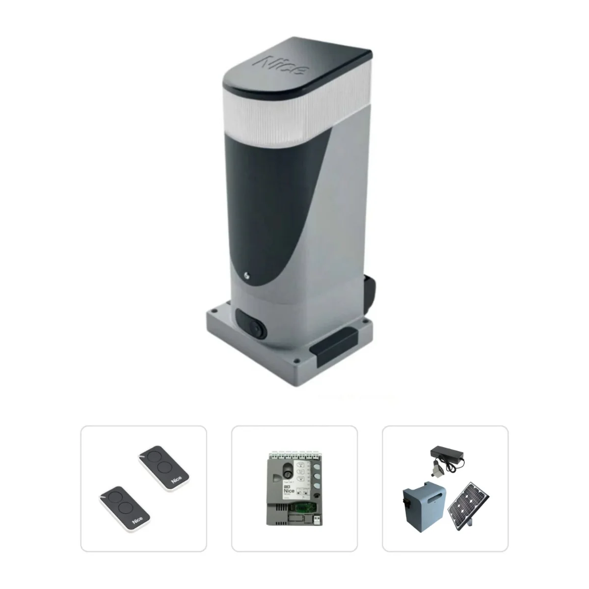 Nice Slight 400 (SOLAR KIT) - Μοτερ Συρόμενης Γκαραζόπορτας με Ηλιακό Πανελ