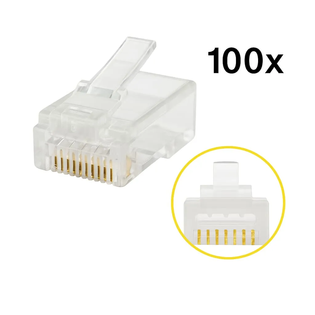ROTOR RJ45 - Βύσματα Δικτύου Pass Through Cat5E (100τμχ)