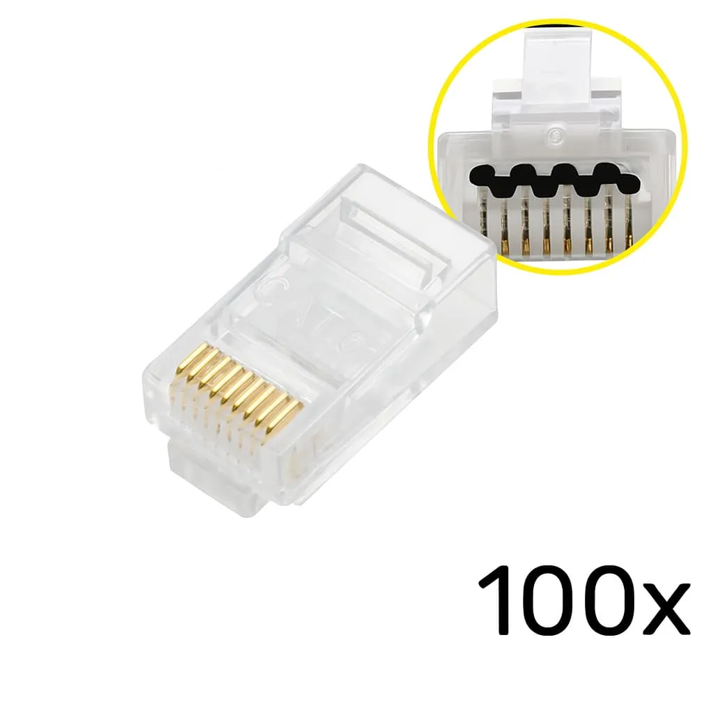 ROTOR RJ45 - Βύσματα Δικτύου Pass Through Cat6 (100τμχ)